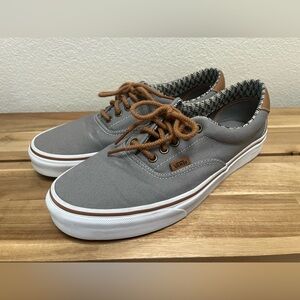 Vans. Gray with Brown Laces and Brown Accent on Heal of the Shoes.  Size 10.